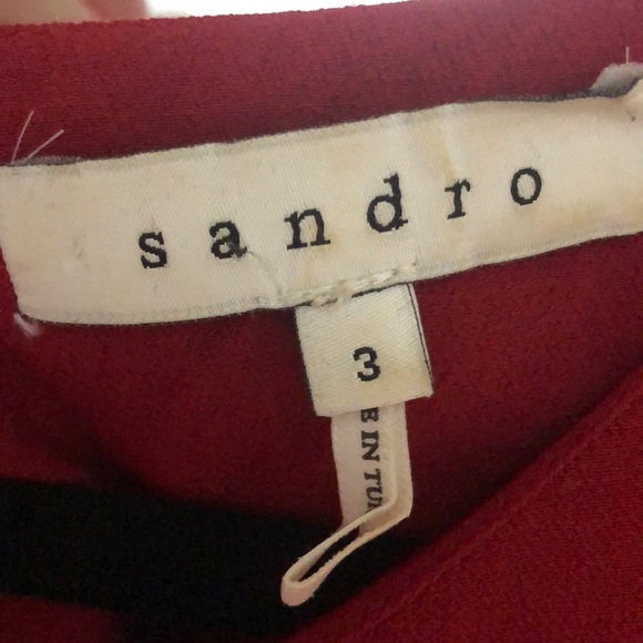 Sandro red bow dress size 3 - Picture 3 of 4